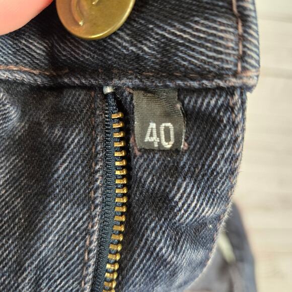 Men's Sz 40 Black Baggy Jeans Rugged Western Straight Leg Cowboy Gorpcore Denim - Picture 6 of 10